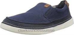 Clarks Navy Combi Mules Gereld Step pour hommes Hommes N6R8B1049 Clarks combinaison marine
