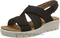 Clarks noir - Un Karely Dew - Sandales à bride arrière pour femme femmes N6R8B1843 Clarks nubuck noir