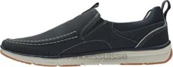 Clarks Orson Row Mocassins Homme Bleu Marine Nubuck Hommes N6R8B2330 Clarks nubuck bleu marine