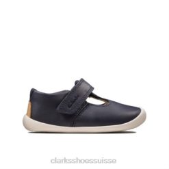 clarks roamer go fst g fit cuir marine enfants N6R8B4610 Clarks cuir marine