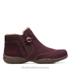 clarks rosevilleaster daim bordeaux unisexe N6R8B4154 Clarks daim bordeaux