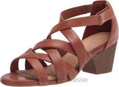 Clarks - Sandale à talon Lorene Pop en cuir marron clair pour femme femmes N6R8B2913 Clarks