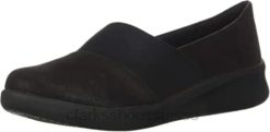 Clarks Sillian 20 Moon Mocassin plat noir synthétique pour femme femmes N6R8B2770 Clarks synthétique noir