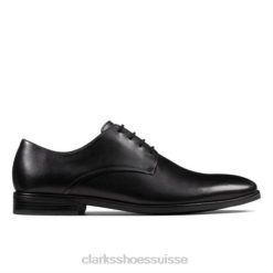 clarks stanford walk en cuir noir Hommes N6R8B4480 Clarks Cuir noir