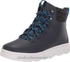 Clarks Step Explore Hi Bottines pour femmes en synthétique bleu marine femmes N6R8B2426 Clarks synthétique marine
