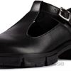 clarks teala bar chaussures en cuir noir unisexe N6R8B51 Clarks