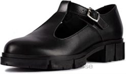 clarks teala bar chaussures en cuir noir unisexe N6R8B51 Clarks