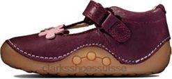 clarks ti ny f lower chaussures en cuir pour tout-petits marine vernies enfants N6R8B2147 Clarks