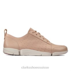 Clarks Tri Amelia Edge en cuir rose poudré femmes N6R8B4011 Clarks cuir blush