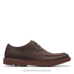 Clarks Vargo Vibe Cuir Marron Foncé Hommes N6R8B4442 Clarks cuir marron foncé
