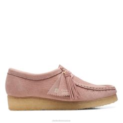 Clarks Wallabee en cuir rose poudré femmes N6R8B5152 Clarks cuir rose poudré