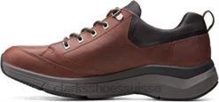 clarks wave 20 vibe chaussures en cuir marron huileux unisexe N6R8B722 Clarks