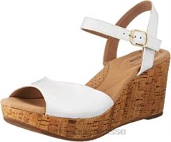 Clarks White Patent Synthétique Sandale à talon Annadel Mystic pour femme femmes N6R8B2049 Clarks synthétique vernis blanc