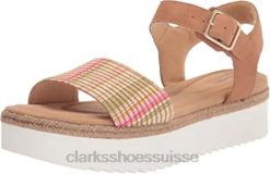 combi beige clair, sandales plates Lana Shore pour femmes Clarks femmes N6R8B1352 Clarks combi beige clair