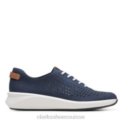 cravate clarks un rio en nubuck bleu marine femmes N6R8B3952 Clarks nubuck bleu marine
