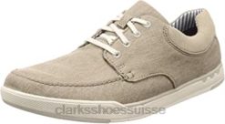 derbys homme en dentelle step isle clarks toile sable beige Hommes N6R8B2439 Clarks toile beige sable