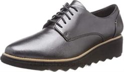 derbys sharon noel pour femme argent gun metal lea clarks femmes N6R8B438 Clarks Lea en métal argenté