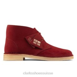 desert boot clarks en daim cerise femmes N6R8B4174 Clarks daim cerise