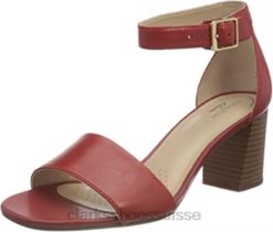 escarpin jocelynne cam femme clarks cuir rouge femmes N6R8B2797 Clarks cuir rouge