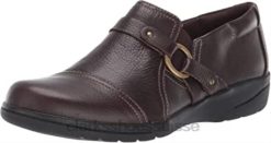 Escarpins Cheyn Fame Clarks en cuir marron foncé pour femmes femmes N6R8B2792 Clarks cuir marron foncé