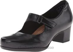 Escarpins habillés Rosalyn Wren de Clarks en cuir noir pour femmes femmes N6R8B2312 Clarks Cuir noir