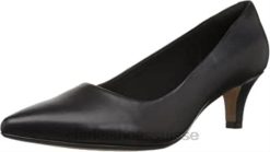 Escarpins Linvale Jerica en cuir noir pour femmes Clarks femmes N6R8B1400 Clarks Cuir noir