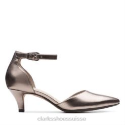 étain métallique synthétique linvale edyth clarks femmes N6R8B4036 Clarks étain métallisé synthétique