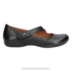Felicia Prune Clarks Cuir Noir unisexe N6R8B4069 Clarks Cuir noir