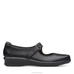 Hope Henley en cuir noir Clarks en cuir noir unisexe N6R8B5071 Clarks Cuir noir