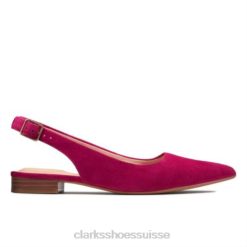 laina 15 sling clarks en daim fuchsia femmes N6R8B4014 Clarks daim fuchsia
