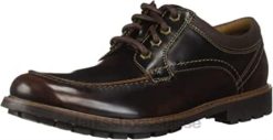 Mocassin Clarks Curington Walk en cuir marron foncé pour hommes Hommes N6R8B2288 Clarks cuir marron foncé