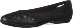 mocassin Gracelmaze plat pour femme en cuir noir Clarks femmes N6R8B1486 Clarks