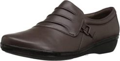 Mocassins à enfiler Everlay Heidi en cuir marron foncé pour femme Clarks femmes N6R8B556 Clarks cuir marron foncé
