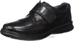 mocassins à sangle cotrell lea clarks lisses noirs pour hommes Hommes N6R8B2291 Clarks noir lisse lea
