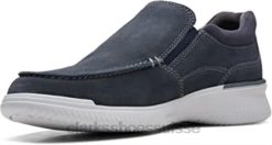 mocassins gratuits donaway clarks cirés bleu marine pour hommes Hommes N6R8B691 Clarks