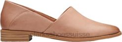 mocassins pure belle en cuir praliné clarks pour femme femmes N6R8B2001 Clarks cuir praliné