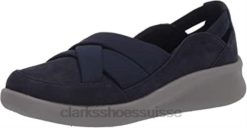 mocassins sillian 20 star clarks synthétiques bleu marine pour femmes femmes N6R8B840 Clarks synthétique marine