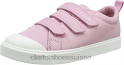 rose toile rose toile rose clarks garçon unisexe enfants city vibe k baskets basses enfant enfants N6R8B2835 Clarks rose toile rose toile rose