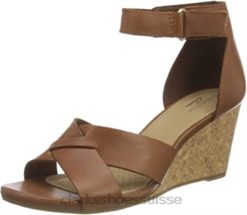 Sandale à talons Clarks Margee Gracie en cuir marron pour femmes femmes N6R8B2888 Clarks cuir beige