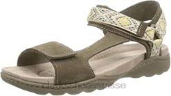 Sandale Amanda Step Clarks en daim olive pour femme femmes N6R8B2680 Clarks daim olive