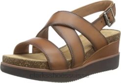 Sandale compensée Lizby Cross pour femme Clarks Dark Tan Lea femmes N6R8B2685 Clarks Léa beige foncé