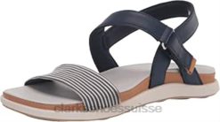 Sandale Eliza Mae Clarks en textile bleu marine pour femmes femmes N6R8B552 Clarks textile marine