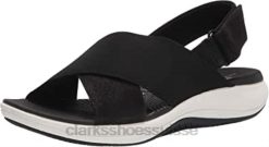 sandale mira sand pour femme clarks noir textile femmes N6R8B1111 Clarks textile noir