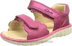 sandale roam wing t en cuir rose pour fille clarks enfants N6R8B1476 Clarks cuir rose