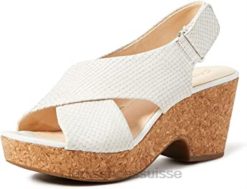sandales à bride de cheville pour femmes 261479364 clarks blanc serpent blanc serpent blanc femmes N6R8B2061 Clarks