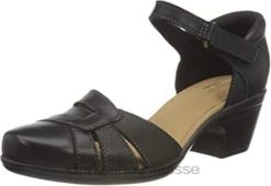 sandales à talons emily daisy en cuir noir combi clarks pour femmes femmes N6R8B731 Clarks