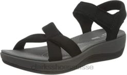 sandales compensées arla gracie pour femmes clarks textile noir femmes N6R8B479 Clarks textile noir