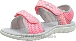 sandales fille surf tide k à bride arrière clarks rose rose combi rose combi enfants N6R8B1279 Clarks combinaison rose
