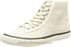 sneaker Aceley Hi pour femmes en toile blanche Clarks femmes N6R8B1606 Clarks toile blanche