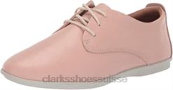 sneaker en dentelle un corail pour femme Clarks Blush Leather femmes N6R8B959 Clarks cuir blush